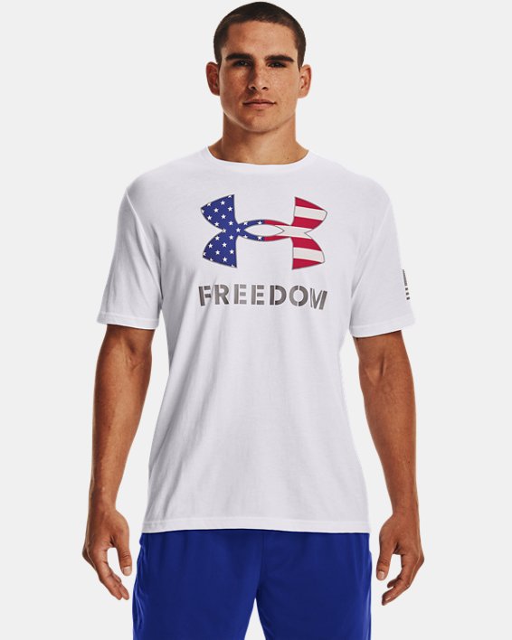 Men's UA Freedom Logo T-Shirt, White, pdpMainDesktop image number 0